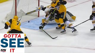 GOTTA SEE IT Dan Vladar Makes JawDropping Paddle Save With Wide Open Net [upl. by Anaed]