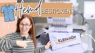 🪡👕How to Hemdkragen und Brusttasche besticken mit der Freiarmstickmaschine  inkl 😱SCHOCKMOMENT 🤯 [upl. by Wolfie]