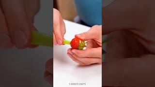 Just Use Straw So Simple😋 Easy Strawberry Cleaning🍓 strawberry parenting hacks food [upl. by Ovatsug]