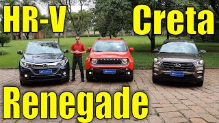 Comparativo Honda HRV x Jeep Renegade x Hyundai Creta [upl. by Vitkun]