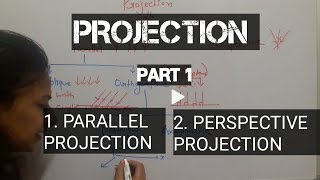 12 Projection in computer graphics  parallel projection and perspective projection [upl. by Ninon]