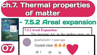 ch 7 Thermal properties of matter 07 class 11 Maharashtra board areal expansion [upl. by Atterahs416]