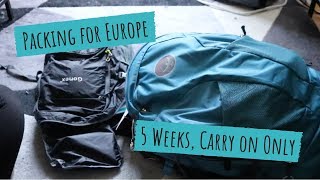 Packing an Osprey Farpoint 40  5 Weeks in Europe [upl. by Kavanaugh]