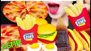 ASMR HAMBURGER GUMMY JELLY GIANT PIZZA FRIES COLA 대왕 피자 젤리 대왕 햄버거 젤리 먹방 EATING SOUNDS [upl. by Aneertak]