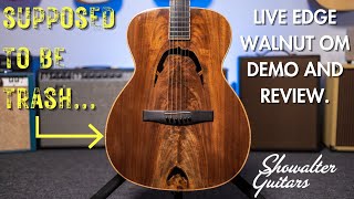 Live Edge Soundhole on a Showalter Guitars OMDemo and Review [upl. by Clemmy]