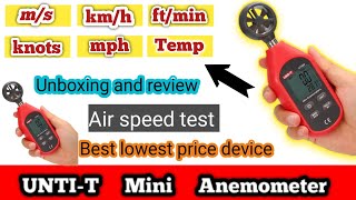 ANEMOMETER AIR VELOCITY  CFM MEASUREMENT \UNIT UT363 Mini Digital Anemometer [upl. by Gothard]