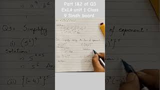 Class 9 maths chapter 1 Ex14 Part 1amp2 of Q3 Sindh Board new Syllabus 20242025 coreedu4253 [upl. by Compte]