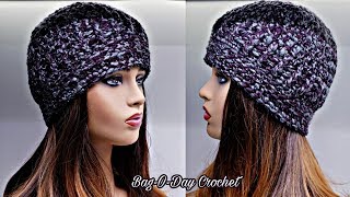 Easy Crochet Beanie  Unisex Beanie Hat  BagODay Crochet Tutorial 556 [upl. by Anoyek484]