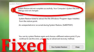 Fix  System Restore Did Not Complete Successfully Your Computers System Files and Settings [upl. by Ahsenom464]