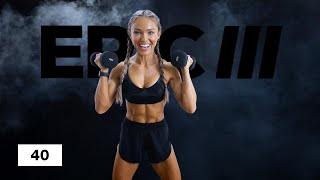 30 Minute FRIGHTFUL Dumbbell Cardio HIIT Workout  EPIC III Day 40 [upl. by Elwee]