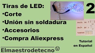 Tiras de LED corte unión sin soldadura accesorios compra en Aliexpress 2 [upl. by Adeuga253]