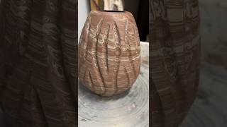 Marbled vase with fluting design ceramicspottery artist handmade pottery [upl. by Ainoval353]