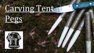 How To Carve Tent Pegs  Chillin in The Woods  Greenwood Working  Hazel  Bushcraft  Kuksa [upl. by Coplin]