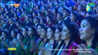 Turkmen president singing 2015 Guinness record song [upl. by Hagep148]