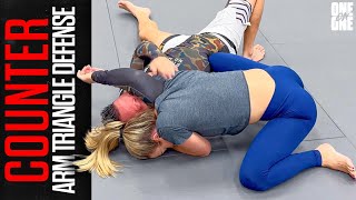 MMA Demo  Counter Arm Triangle Defense  Laura Sanko [upl. by Yelbmik]