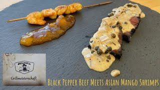 Grillmeisterschaft 2024  Pepper Beef Meets Asian Mango Shrimps metzgereilottersoberpfalz5177 [upl. by Caddaric]