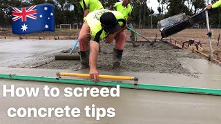 How to screed concrete tips [upl. by Rubbico]