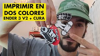 IMPRIMIR 3D EN DOS COLORES 💻  ENDER 3 v2  CURA [upl. by Carline253]