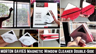 MORTON DAVIES Magnetic Window Cleaner DoubleSide Glazed Two Sided Glass Cleaner detail review [upl. by Namaj702]