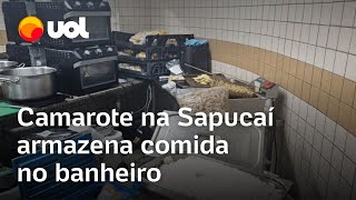 Comida no banheiro veja vídeo do camarote no Rio que foi interditado pelo MP [upl. by Norry561]