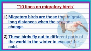 10 lines on migratory birds in English। short essay on migratory birds। world migratory bird day [upl. by Gautea]