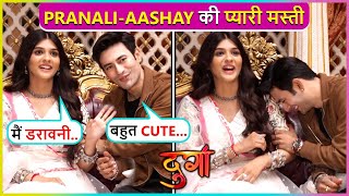 Pranali Rathod amp Aashay Mishra Cute Moments At The Launch Of Durga – Atoot Prem Kahani [upl. by Ynnavoj]