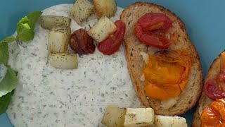 Garlic tomato confit Toast  baked potatoes amp tzatziki dip healthy kidsfavourite lunch musttry [upl. by Brendin]