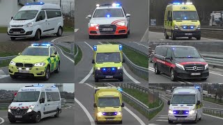 EXNL Britse sirene Fullcontrol Ambulances Privé SMUR et Police en urgence à CHC MontLégia [upl. by Alleuol]