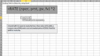 Finding Yield to Maturity using Excel [upl. by Bruning]