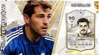 SOLID ONE TO ONE GOAL KEEPER 90 RATED ICON GK IKER CASILLAS PLAYER REVIEW  EA FC24 ULTIMATE TEAM [upl. by Inobe]