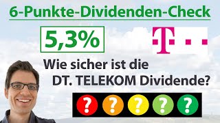 DEUTSCHE TELEKOM Aktie Wie sicher ist die Dividende  6PunkteDividendenAnalyse [upl. by Leile]