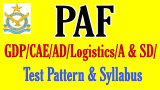 PAF Test Pattern amp Syllabus  PAF Initial Test Preparation 2023 [upl. by Yardley]