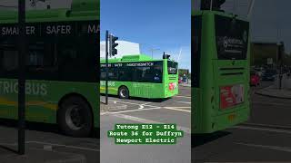 Newport Electric  Yutong E12 Z14 Route 36 for Duffryn [upl. by Oatis]