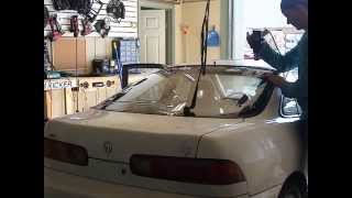 Heat Shrinking Acura Integra Window Tint Part 2 [upl. by Naedan116]