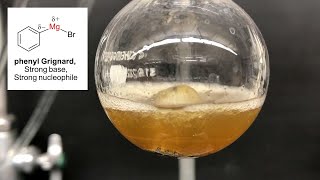 Grignard Reaction Experiment Part 2 Forming Phenylmagnesium Bromide [upl. by Yardley]