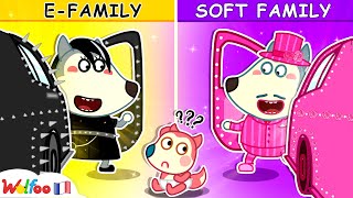 Wolfoo Aimezvous EFamily vs Soft Family 🤩 Dessin Animé Pour Bébé 🎉 WolfooFR [upl. by Eet]