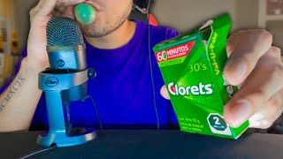 ASMR mascando CHICLES Clorets 🍬 ¡EXAGERADAMENTE Mouth Sounds Agresivos [upl. by Ardnasirhc]