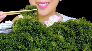 ASMR RAW SEA GRAPES PLATTER  EXTREMELY CRUNCHY EATING SOUNDS  TracyN ASMR [upl. by Martell]