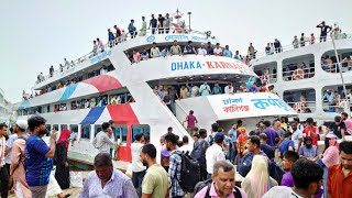 ঝগড়া করে যাত্রী নিচ্ছে কর্ণফুলী ৩ mv karnaphuli 3 launch Dhaka to Elisha kaliganj [upl. by Alleram]