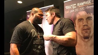 Chael Sonnen vs Rampage Jackson Bellator 192 Staredown  MMA Fighting [upl. by Assirram]