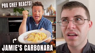 Pro Chef Reacts To Jamie Olivers AUTHENTIC Carbonara [upl. by Menendez723]