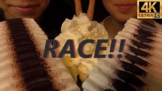 ASMR RACE Viennetta Ice Cream Cake No Talking Eating Sound 吃播먹방 4K [upl. by Adnahsal112]