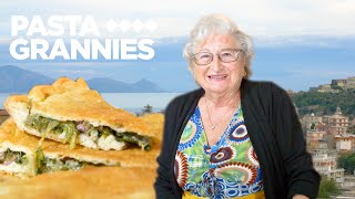 Discover stuffed pizza called tiella  Pasta Grannies [upl. by Alban]