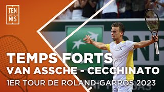 Luca Van Assche vs Marco Cecchinato  Temps Forts  RolandGarros 2023  FFT [upl. by Lyda]