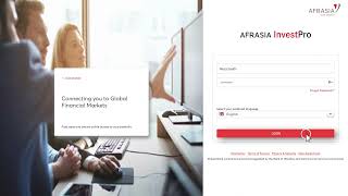 AfrAsia InvestPro  Login Tutorial [upl. by Doubler]