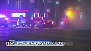 Four juveniles in custody after carjacking crash in downtown Columbus [upl. by Gaven]