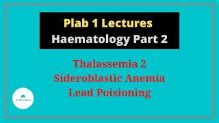 Plab 1 Lectures Haematology Part 2Thallassemia 2Sideroblastic AnemiaLead Poisioning [upl. by Ofelia]