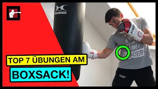 Boxen für Anfänger Diese 7 Übungen MUSST Du am Boxsack trainieren [upl. by Hsivat]