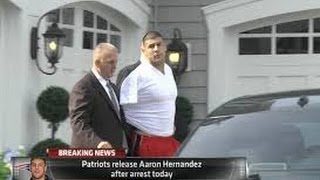 AARON HERNANDEZ ARRESTEDCHARGED WITH MURDERRELEASED FROM PATRIOTS ✔ [upl. by Atinrehs]