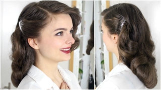 40s Brush Out On Long Hair  Tutorial [upl. by Emelyne]